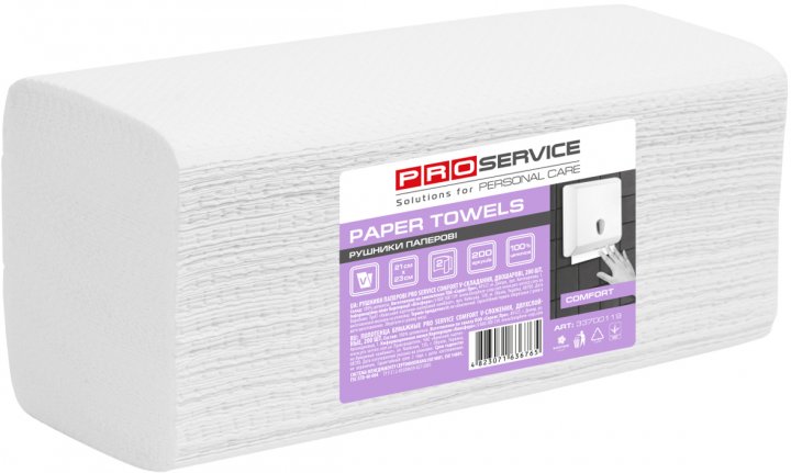 OPTIMUM Рушник паперовий Z-скл. білий одношаровий, 200 листів, 10 шт/уп (1уп/ящ)